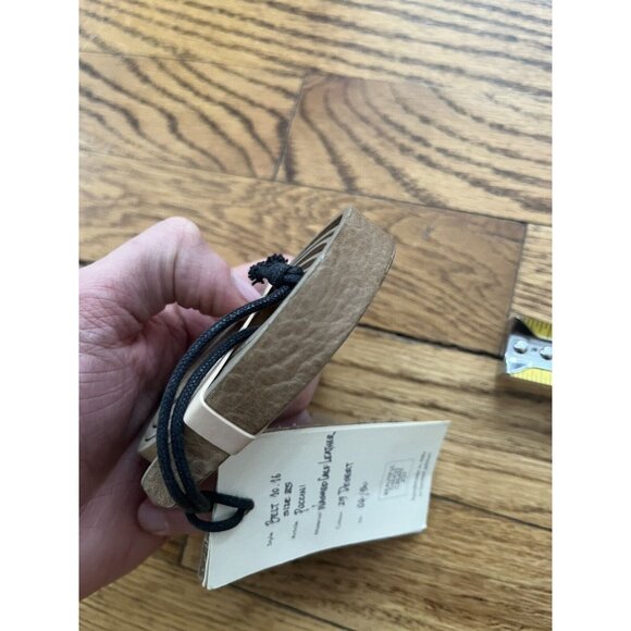 Massimo Palomba Desert Brown Leather Thin Belt Handmade 04/50 Size 85 Puccini